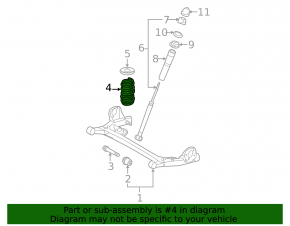 Rear left spring Toyota Sienna 15-20 FWD