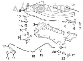 Hood bumper left Ford Edge 15- on the hood OEM
