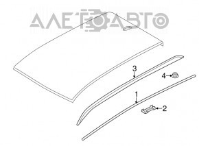 Left longitudinal roof rail for BMW X3 G01 18-24 chrome, glued