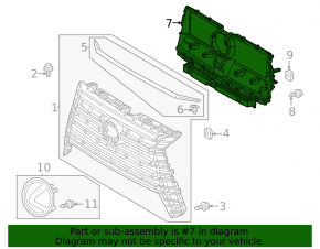 Lexus GX550 24-26 radiator grille base