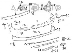 Rear bumper bare upper part Toyota Rav4 2016-2018 rest