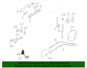 Mitsubishi Outlander 22-25 lower rear right door hinge
