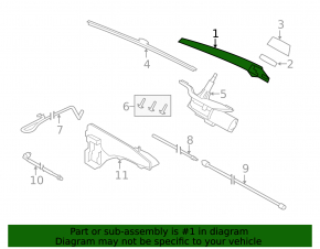 Rear wiper arm BMW X5 F15 14-18 without plug