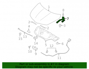 Hood hinge left Nissan Versa 1.8 10-12