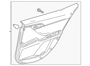 Door trim panel rear right Toyota Camry v70 18-23 dark gray with gray plastic insert, rubber armrest