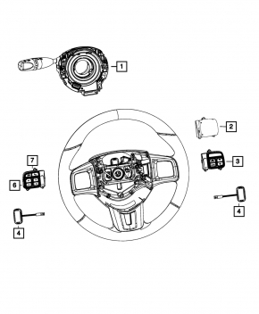 Steering wheel control buttons left Dodge Dart 13-16 type 1