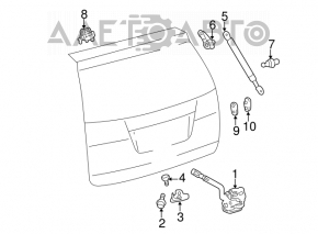 Left tailgate shock absorber for Toyota Sienna 11-20