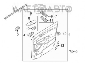 Door trim card front left Kia Sorento 16-18 prerest, black, scratch