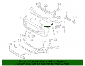 Front bumper-headlight mount left Hyundai Santa Fe 21-23 KOR
