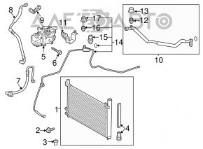 Toyota Prius V 12-17 air conditioner heater condenser tube