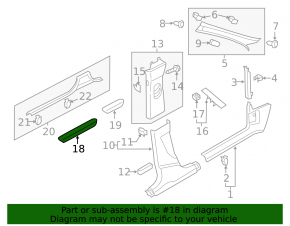 Door sill trim outer front left Audi Q3 8U 15-18 black