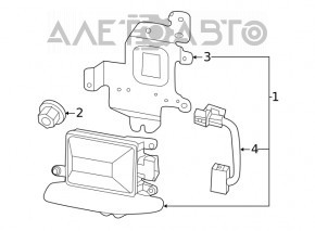 Blind Spot Sensor BSM Right Kia Sorento 16-16 with Bracket and Wiring