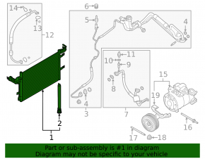 Air conditioner radiator condenser Ford Flex 13-19