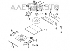 Upper trunk opening trim Mazda CX-7 06-09 gray, worn, without plug