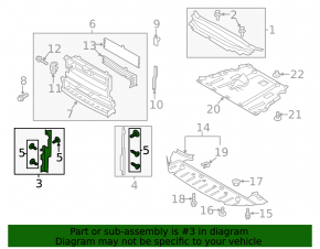 Right radiator deflector for Ford Fusion mk5 13-16 1.5T