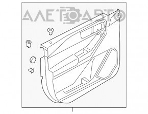 Door trim card front right Ford Explorer 20-24 leather beige, Limited