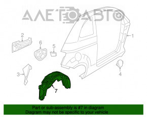 Rear right mudguard Fiat 500 12-19