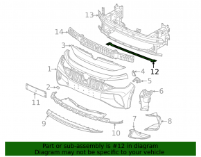 Lower front bumper reinforcement strut for Audi Q4 e-tron 2020-2026
