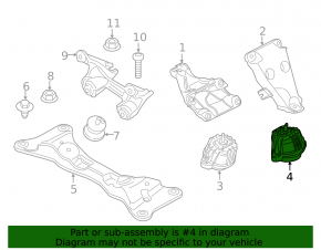 Left engine mount BMW X1 E84 13-15 2.0T N20, RWD