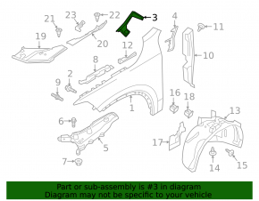 Upper Front Left Wing Fastener Volvo V90 17-22 USA