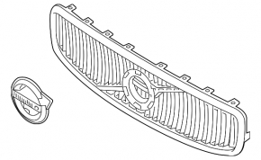 Radiator grill grill without badge Volvo V90 17-20 usa T5, T6 without camera