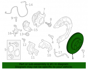 Rear left brake disc BMW 2 G42 22-25 345mm