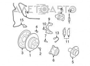 Rear left brake disc BMW X5 F15 14-18 23.5/345mm 4.4T AWD