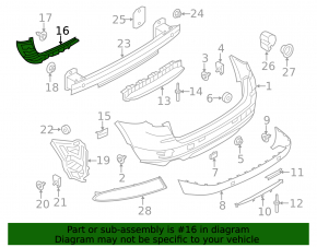 Rear bumper mount upper left BMW X3 F25 11-14 prerest