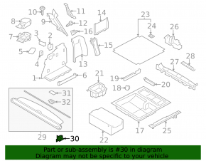 Trunk curtain lock right BMW X3 F25 11-17