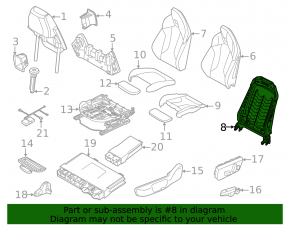 Motor for adjusting the backrest of the passenger seat BMW X2 F39 18-23 without seat frame