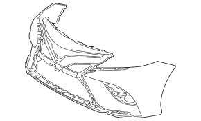 Front bumper bare Toyota Camry v70 18-20 SE\XSE without parking sensor, for camera