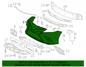 Front bumper bare Toyota Camry v70 18-20 SE\XSE without parking sensor, for camera