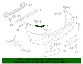 Right inner rear bumper mount for Subaru Ascent 19-26