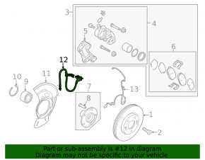 Brake hose front left Kia Forte 4d 14-18