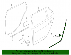 Door seal rear right VW Golf 15-21 5d