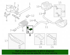 Front muffler bracket Audi A3 8V 15-20 4d 2.0T