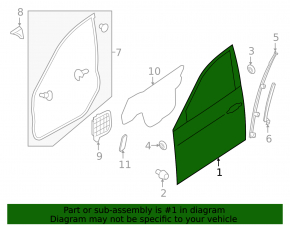 Front left door assembly for Subaru Forester 14-18 SJ
