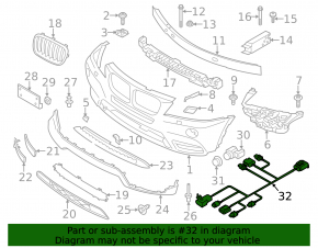 Wiring front bumper BMW X3 F25 11-14 prerest, under fog lights