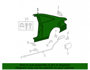 Quarter wing rear right Toyota Solara 2.4 04-08