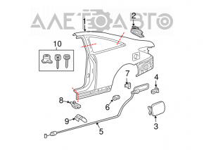 Quarter wing rear right Toyota Solara 2.4 04-08