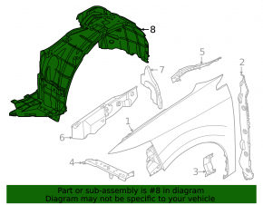 Front left fender liner for Nissan Murano z53 25-26