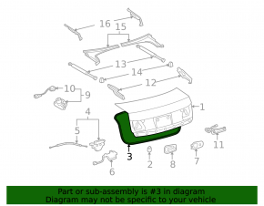 Lexus GS300 GS350 GS430 GS450h 06-11 Trunk Lid Seal