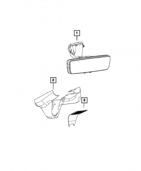 Jeep Grand Cherokee WL 21-25 interior mirror, black, auto-dimming