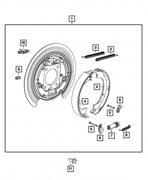 Rear left brake disc cover with handbrake system Dodge Durango 11-24