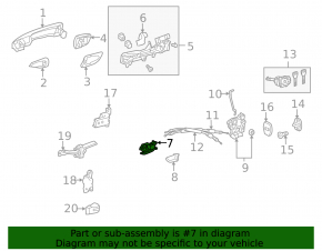 Lexus Hs250h 10-12 front right inner door handle
