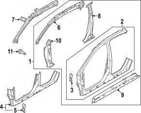 Left center pillar for Nissan Ariya 23-25