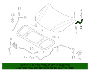 Left hood hinge Hyundai Ioniq 17-22
