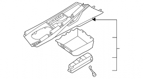 Hyundai Elantra 21-23 center console trim assembly, black with dark gray, for mechanical handbrake, broken fasteners, worn