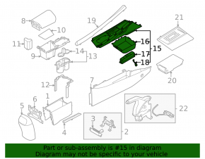 Hyundai Elantra 21-23 center console trim assembly, black with dark gray, for mechanical handbrake, broken fasteners, worn