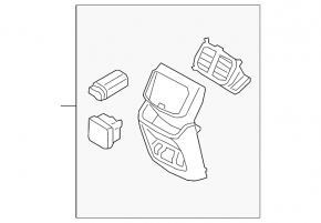 Rear center console trim for Hyundai Santa FE 21-23, black, under the air duct deflector, under the cigarette lighter